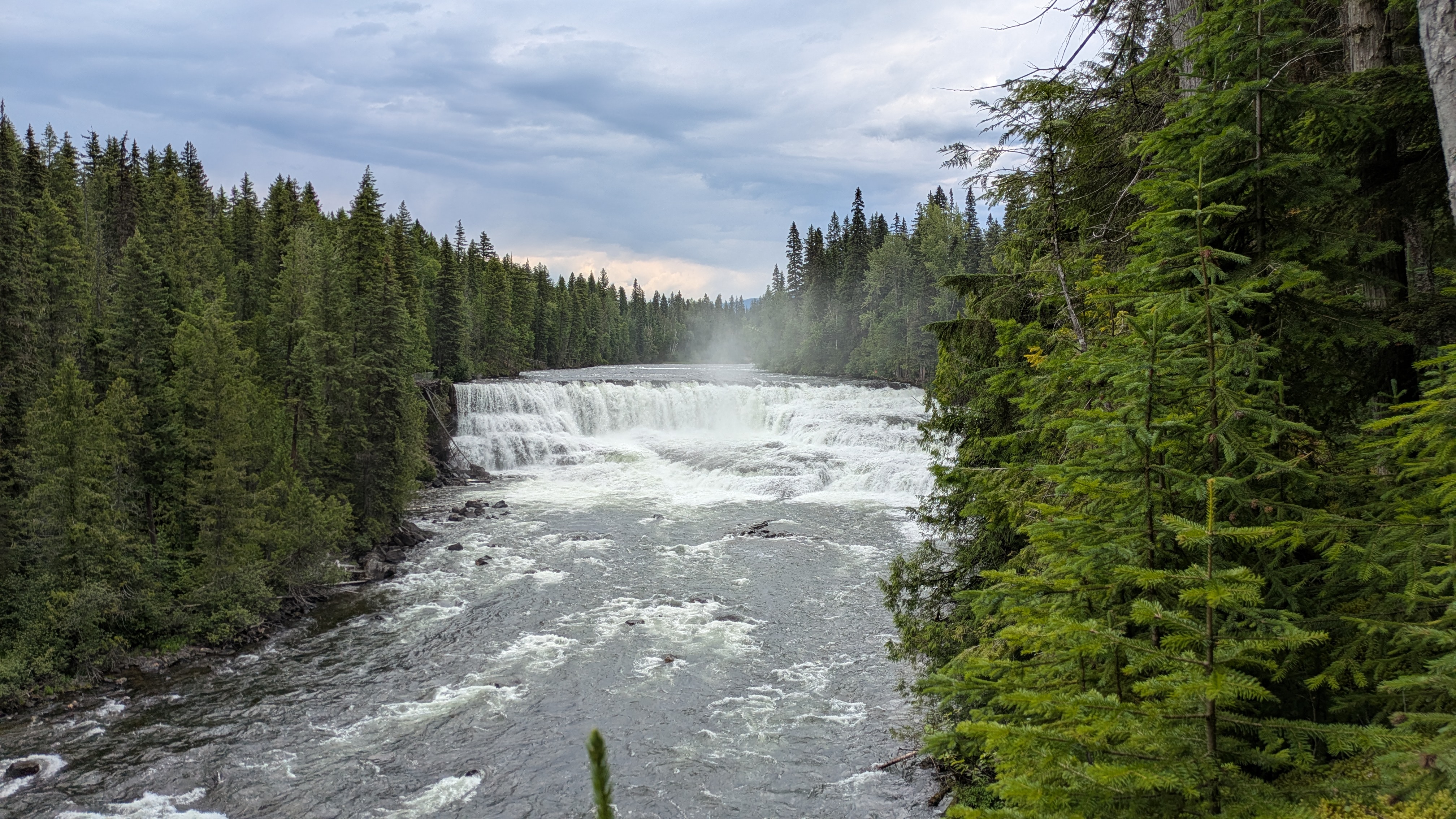 Waterfall through forest